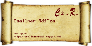 Csallner Róza névjegykártya